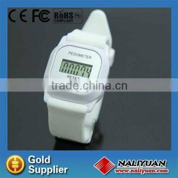 Silicone wristband sport pedometer watch