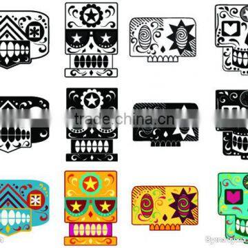 exported wholesale body fashion water skull temporary tattoo sticker