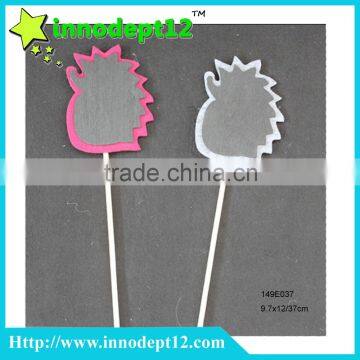 Non-woven hedgehog wooden blackboard garden plant label, flower garden stake decoration