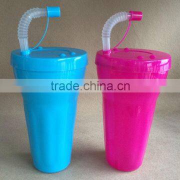 Plastic straw cup with lid 850ml Jumbo sipper mug with lid 850ml #TG20367