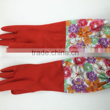 Colorful Household Waterproof Winter Glove Warm Dishwashing Glove long Rubber Glove