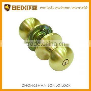 North America and south America polish brass keyed and privacy tubular door lockset