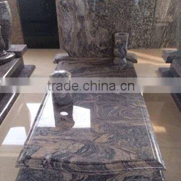 China Juparana Polished Cemetery Memorials Headstone Tombstone Carved