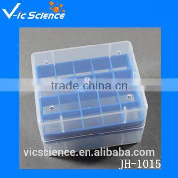 Lab using plastic cryovial tube box