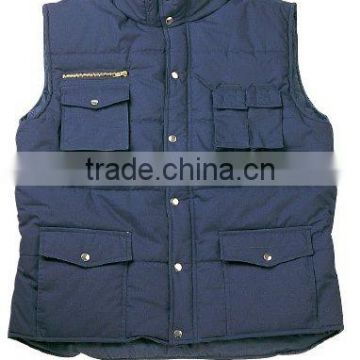 blue men body warmer vest