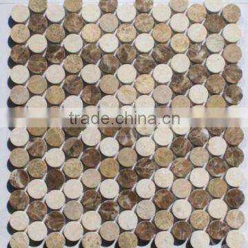 penny round marble mosaic tile