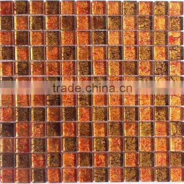 orange color glass mosaic tile