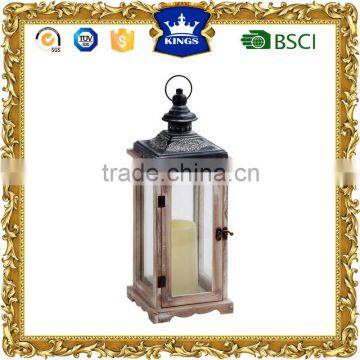 Antique LED wooden lantern