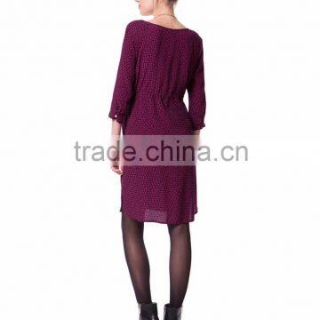 Textured Fabric Maternity Clothes Pregnant Women O-neck photo-6