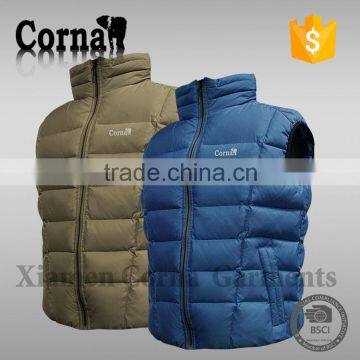 2015 new arrival customized winter outdoor 100% nylon vest anti-pilling brands for mens vest with low price