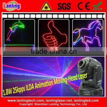 1.8W moving head RGB dj laser light