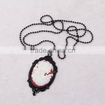 Fashion Jewelry Necklace Steampunk Necklace Beauty Silhouette Black Cameo Pendant 2015 New Party Dress Made in China Yiwu photo-3