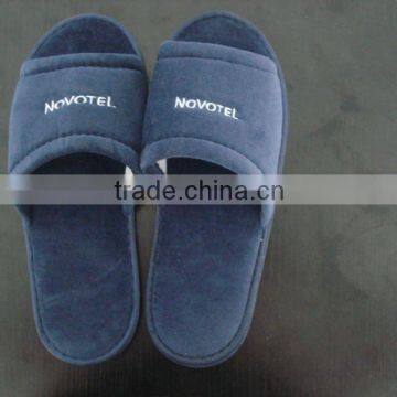 comfortable open toe cotton velour hotel washable slipper