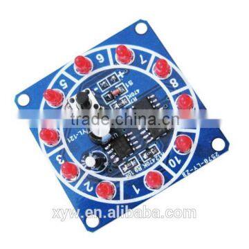 Round Electronic Lucky Rotary Suite CD4017 NE555 Self DIY LED Light Kit Production Parts and Components