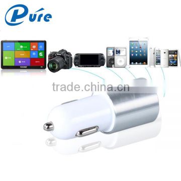 Colorful Dual USB Aluminum Mobile Car Charger Adaptor 5V 2.1A/3.1A for Smartphone and Tablets