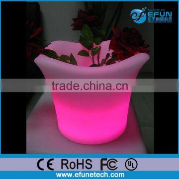 colorful decorative plant pots indoor, rechargeable rgb led light flower pot