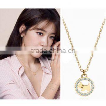 High quality 925 Sterling silver necklace gold plated jewelry korean Park Shin Hye doctors pendant necklace