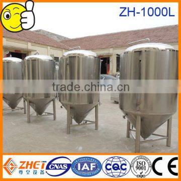 1000l SUS304L glycol water jacket fermenting tank/fermenter tank for sale CE ODM manufacturer