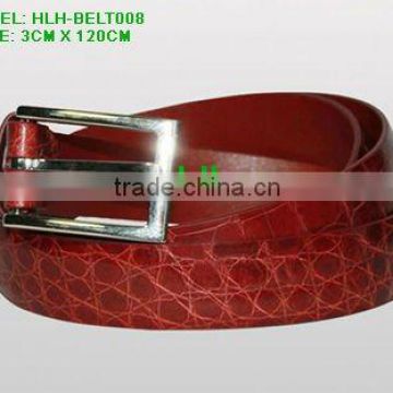 Black Crocodile Leather Belt