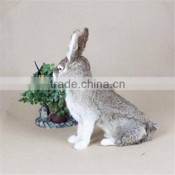 Easter Bunny Furry Animal Plastic Animals Garden Decoration photo-3