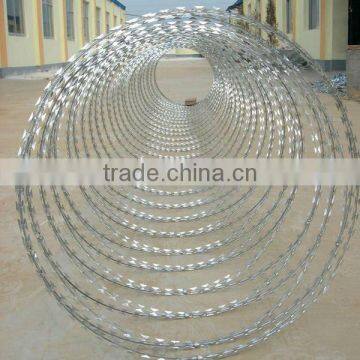 BTO-22 900mm Galvanized Razor Barbed Wire Concertina Razor Wire