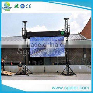 Sgaier factory cheap price 2 legs small stage backdrop truss LED screen Display truss