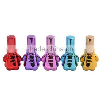 Special shaped UV gel colored empty mini aluminum atomizer refill glass perfume spray bottle