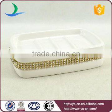 Ceramic Hotel Bathroom Sanitary Items With Golden Rhinestone photo-5