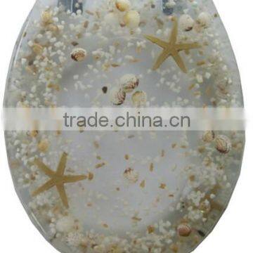 Beach/Sand/Shell Polyresin Toilet Seat,Lucite Toilet Seat,Resin Toilet Seats, 18" Size photo-3