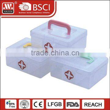 plastic storage box with small pill bottles & devided /medicine pill box/plastic storage for homeware