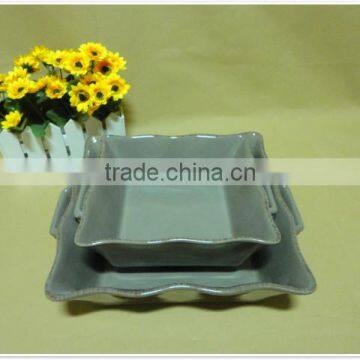 Wholesale Daily Use Colored Square Porcelain Cute Bakeware With Two Handle photo-4
