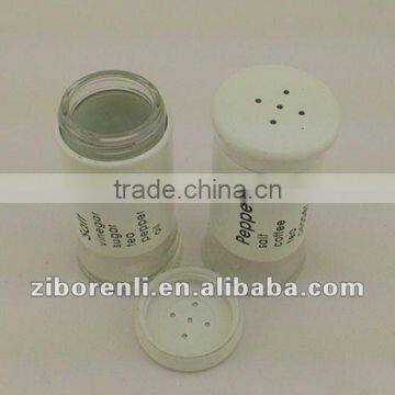 2 Pieces White Stainless Steel Coated Recycled Salt And Pepper Shakers Round Clear Glass Spice Salt Pepper Bottle photo-2