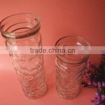 Clear Relief Pillar Glass Flower Pot photo-2