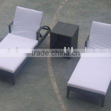 outdoor rattan beach lying bed for sunbath