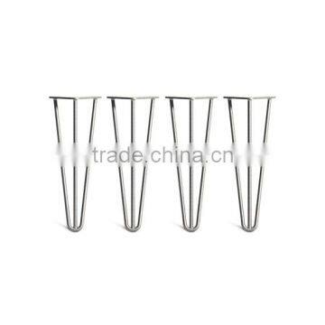 2 Rod Solid Steel 14 Inch Chrome Plating Metal Hairpin Cabinet Leg photo-2