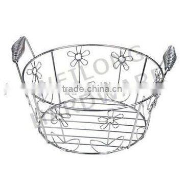 metal storage basket for fruit with handle