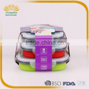 Silicone collapsible biodegradable lunch box