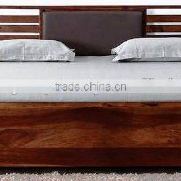 Elegant Design Natural Wooden Double Bed