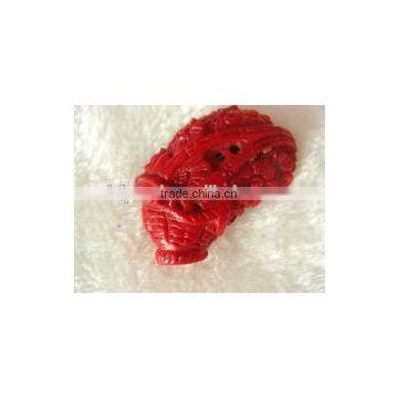 Wholesale 25-45mm Red Flower Shape Natural Coral Necklace Pendant