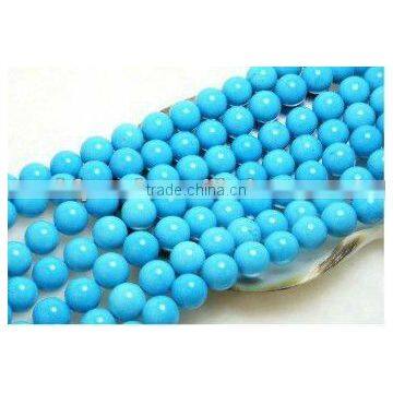 14mm blue round natural loose turquoise beads