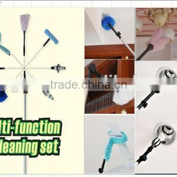 Cleaning equipment Aluminum Telescopic pole conner brush ,window scraper