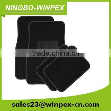 PVC Anti-slip Backing 4pcs Carpet Car Floor Mat in Black