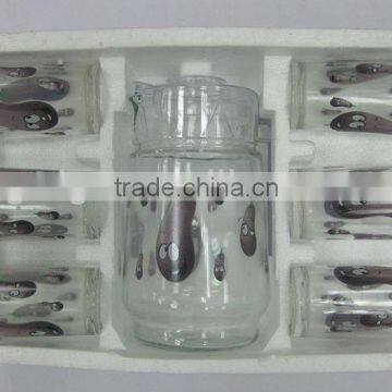 JK012 7pcs Glass Drinking Set with printing