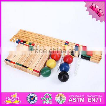 2016 Outdoor or Indoor Children 6 Group of Wooden Professional Croquet W01A169 photo-2