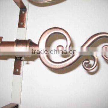 Factory Saling!!! Antique Brass and Antique Copper Metal Curtain Rod With Double Bracket photo-2