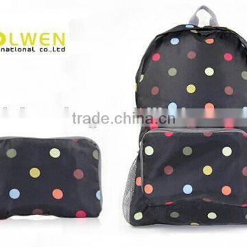 Colorful polka dots folding school bag