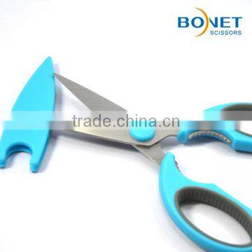 SKI0008 LFGB Certificated 8-1/4" Soft Handle Best Quality Kitchen Scissors With Safety Cover photo-3