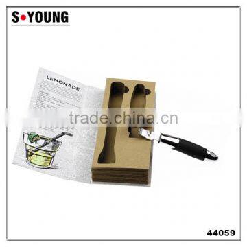 44059 Set of Stainless Steel Lemon Grater Zester With Channel Knife and Wood Hammer photo-3