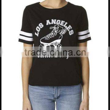 high quality cotton custom printed womens tshirt