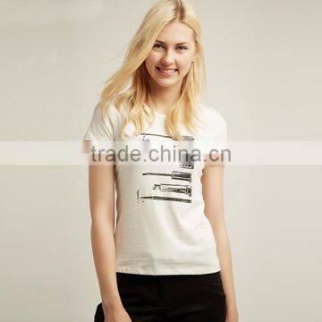 2017 New Collection Custom Fashion T-shirt Summer Woman Sports Printing Cotton T-shirt photo-3